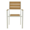 Πολυθρόνα Breze pakoworld στοιβαζόμενη plywood σε φυσική-αλουμίνιο σε λευκή απόχρωση 57.5x60x88εκ
