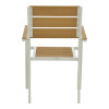 Πολυθρόνα Breze pakoworld στοιβαζόμενη plywood σε φυσική-αλουμίνιο σε λευκή απόχρωση 57.5x60x88εκ