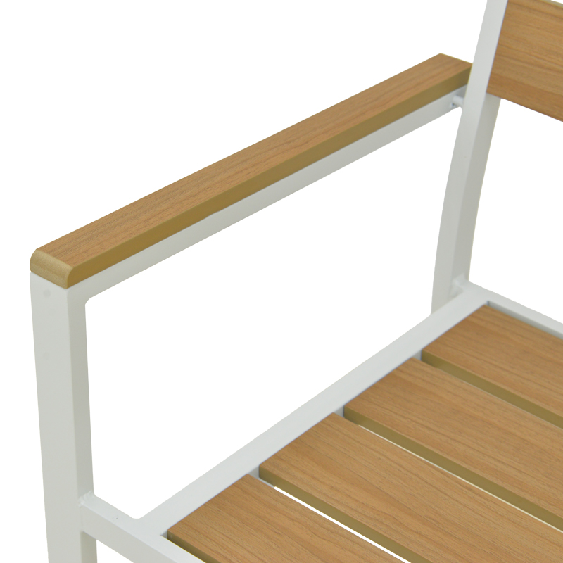 Πολυθρόνα Breze pakoworld στοιβαζόμενη plywood σε φυσική-αλουμίνιο σε λευκή απόχρωση 57.5x60x88εκ