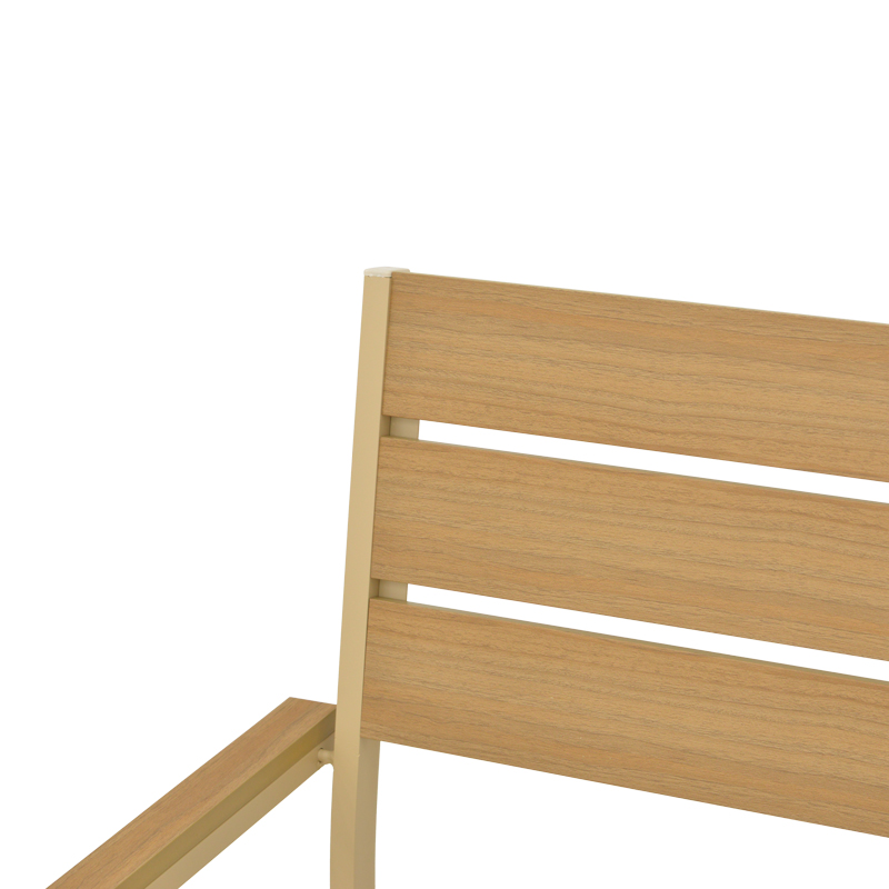 Πολυθρόνα Breze pakoworld στοιβαζόμενη plywood σε φυσική-αλουμίνιο σε cappuccino απόχρωση 57.5x60x88εκ