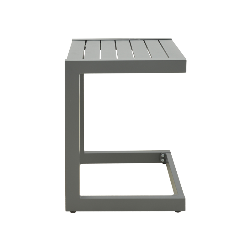 Τραπεζι Aether pakoworld αλουμίνιο σε ανθρακί απόχρωση 37.5x36.5x53εκ
