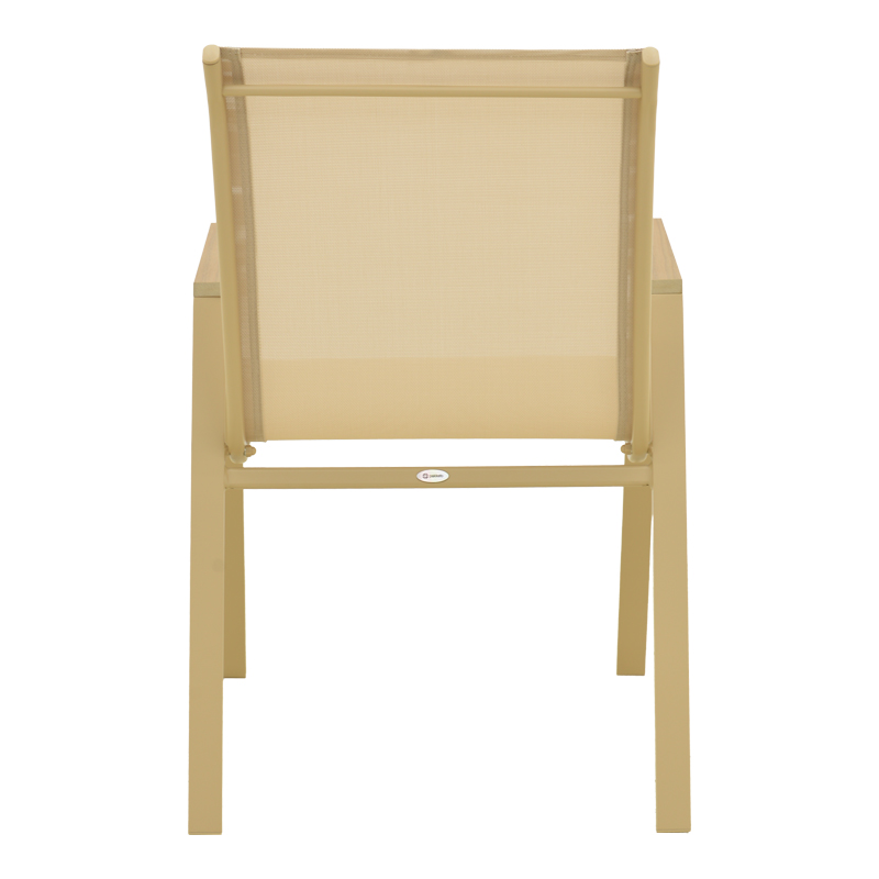 Πολυθρόνα Azelie pakoworld στοιβαζόμενη αλουμίνιο σε cappuccino- textilene σε μπεζ απόχρωση 56x75x88εκ