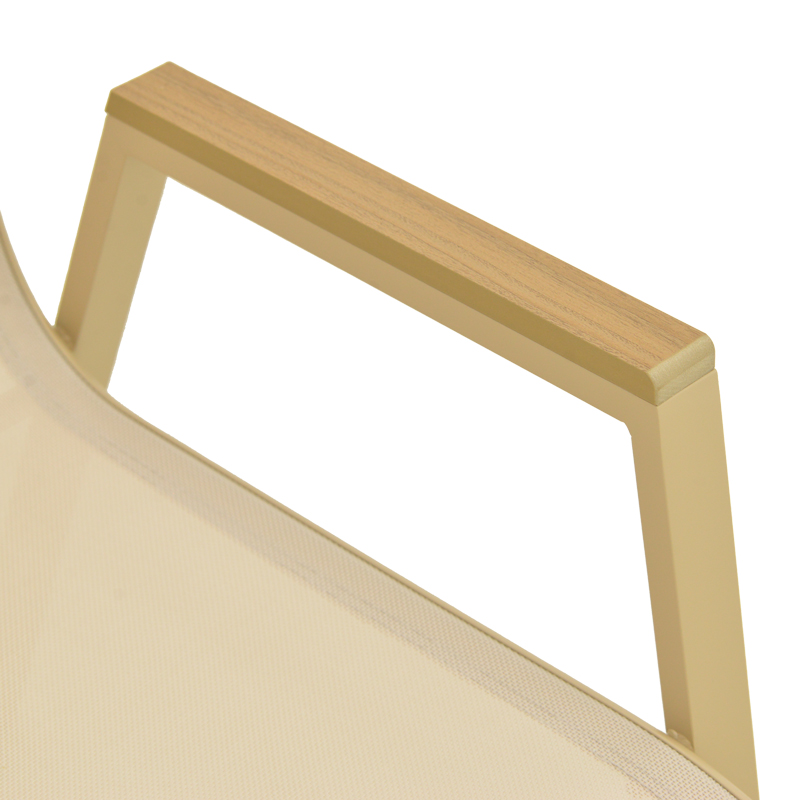 Πολυθρόνα Azelie pakoworld στοιβαζόμενη αλουμίνιο σε cappuccino- textilene σε μπεζ απόχρωση 56x75x88εκ