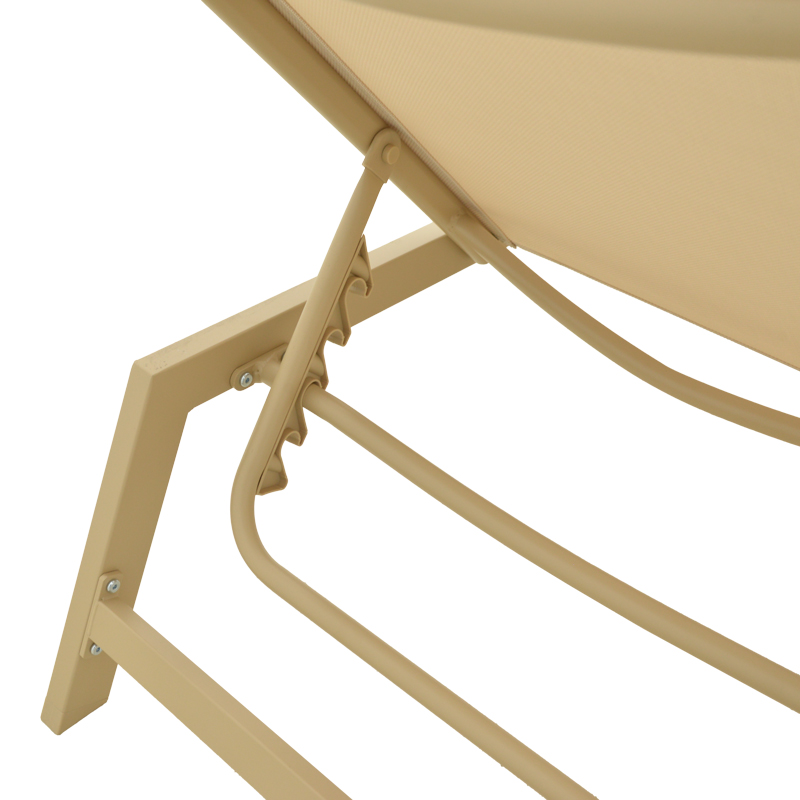 Ξαπλώστρα Boka pakoworld αλουμίνιο cappuccino- textilene σε μπεζ απόχρωση 60x192x31εκ