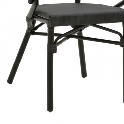 Armchair Isaia pakoworld black aluminum-textilene black 57x57x83cm Armchair Isaia pakoworld black aluminum-textilene black 57x57x83cm