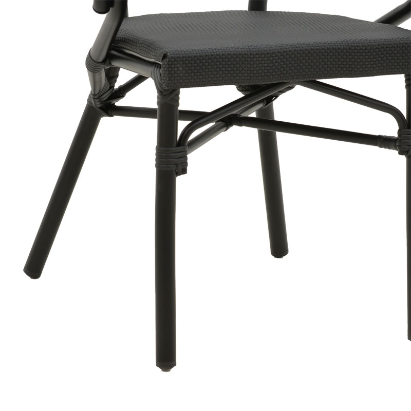 Armchair Isaia pakoworld black aluminum-textilene black 57x57x83cm Armchair Isaia pakoworld black aluminum-textilene black 57x57x83cm