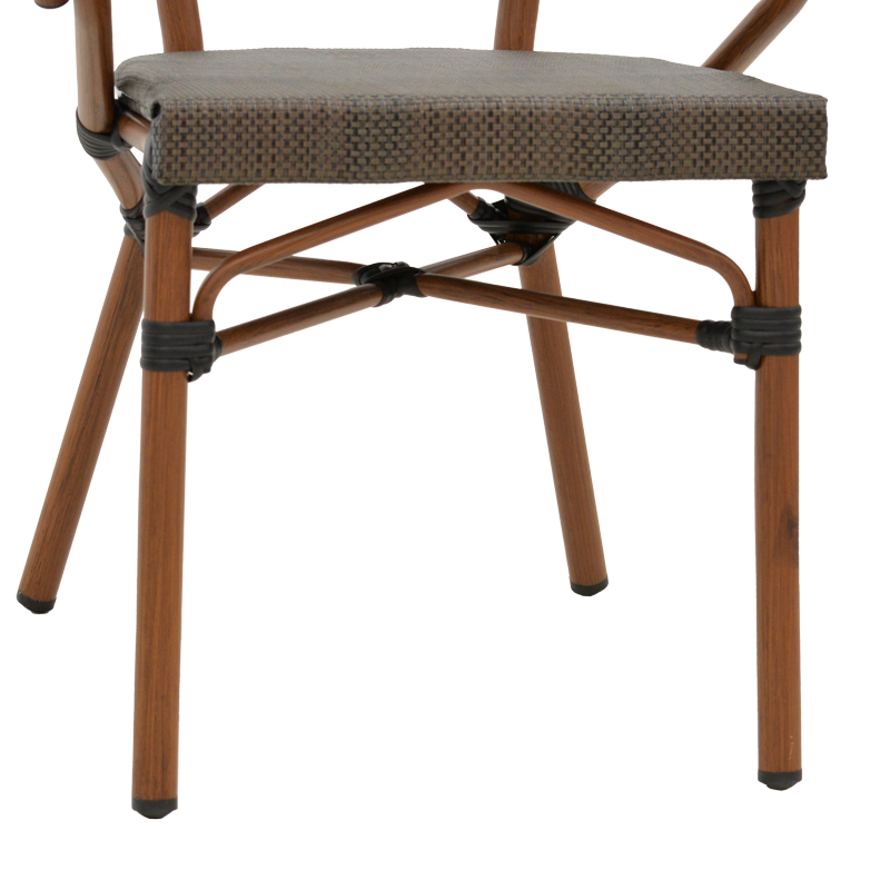 Armchair Isaia pakoworld dark brown aluminum-textilene black 57x57x83cm Armchair Isaia pakoworld dark brown aluminum-textilene black 57x57x83cm