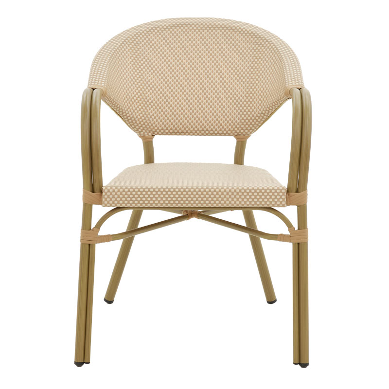 Αrmchair Elyza pakoworld natural aluminum-beige textilene 57x62x84cm Αrmchair Elyza pakoworld natural aluminum-beige textilene 57x62x84cm