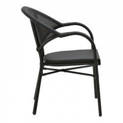 Armchair Elyza pakoworld black aluminum-black textilene 57x62x84cm Armchair Elyza pakoworld black aluminum-black textilene 57x62x84cm