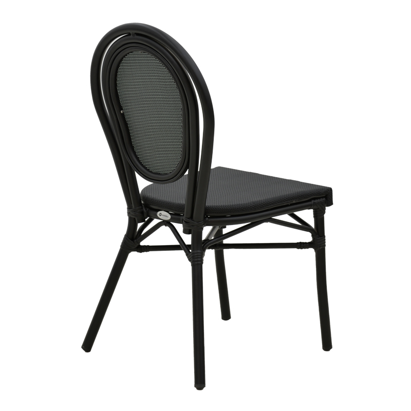 Chair Nacia  pakoworld black aluminum-black  textilene 45x59x85cm