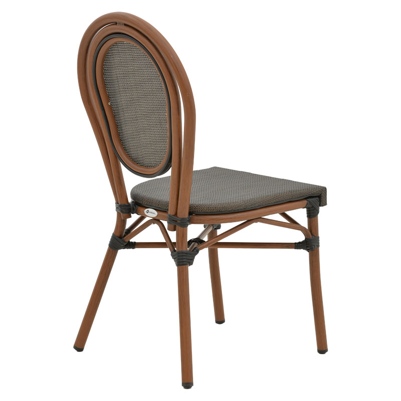 Chair Nacia  pakoworld dark brown aluminum-grey  textilene 45x59x85cm