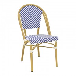 Chair Uarmin pakoworld stack natural aluminum-blue and white textilene 46x57x85cm Chair Uarmin pakoworld stack natural aluminum-blue and white textilene 46x57x85cm