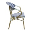 Armchair Isaia pakoworld stack natural aluminum-blue and white pe rattan 57x57x83cm