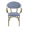 Armchair Isaia pakoworld stack natural aluminum-blue and white pe rattan 57x57x83cm