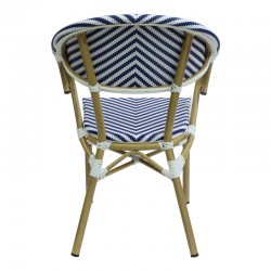 Armchair Isaia pakoworld stack natural aluminum-blue and white textilene 57x57x83cm Armchair Isaia pakoworld stack natural aluminum-blue and white textilene 57x57x83cm