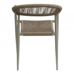 Fagen pakoworld stackable champagne aluminum-rattan pe armchair in natural shade 56x60x78cm Fagen pakoworld stackable champagne aluminum-rattan pe armchair in natural shade 56x60x78cm