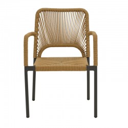 Aluminum armchair Norture pakoworld stackable anthracite frame-natural rattan 57x61x85cm Aluminum armchair Norture pakoworld stackable anthracite frame-natural rattan 57x61x85cm
