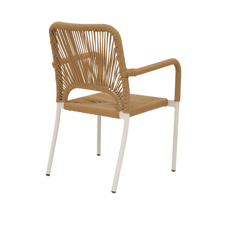 Norture pakoworld stackable aluminum armchair white frame-natural rattan 57x61x85cm Norture pakoworld stackable aluminum armchair white frame-natural rattan 57x61x85cm