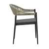 Aluminum armchair Elation pakoworld stackable anthracite frame-textilene anthracite rattan 56x52x76cm