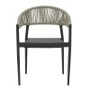 Aluminum armchair Elation pakoworld stackable anthracite frame-textilene anthracite rattan 56x52x76cm