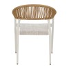Πολυθρόνα αλουμινίου Elation pakoworld στοιβαζόμενη λευκός σκελετός-textilene φυσικό rattan 56x52x76εκ