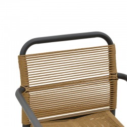 Aluminum armchair Clutch pakoworld stackable anthracite frame-natural rattan 55x56x80cm Aluminum armchair Clutch pakoworld stackable anthracite frame-natural rattan 55x56x80cm