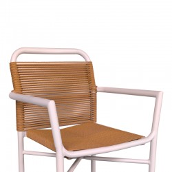 Clutch aluminum armchair pakoworld stackable white frame-natural rattan 55x56x80cm Clutch aluminum armchair pakoworld stackable white frame-natural rattan 55x56x80cm