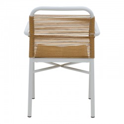 Clutch aluminum armchair pakoworld stackable white frame-natural rattan 55x56x80cm Clutch aluminum armchair pakoworld stackable white frame-natural rattan 55x56x80cm