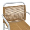Πολυθρόνα αλουμινίου Clutch pakoworld στοιβαζόμενη λευκός σκελετός-φυσικό rattan 55x56x80εκ