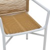 Πολυθρόνα αλουμινίου Clutch pakoworld στοιβαζόμενη λευκός σκελετός-φυσικό rattan 55x56x80εκ