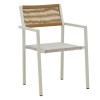 Aluminum armchair Savor pakoworld stackable white frame-textilene natural rattan 55x58x83cm