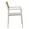 Aluminum armchair Savor pakoworld stackable white frame-textilene natural rattan 55x58x83cm