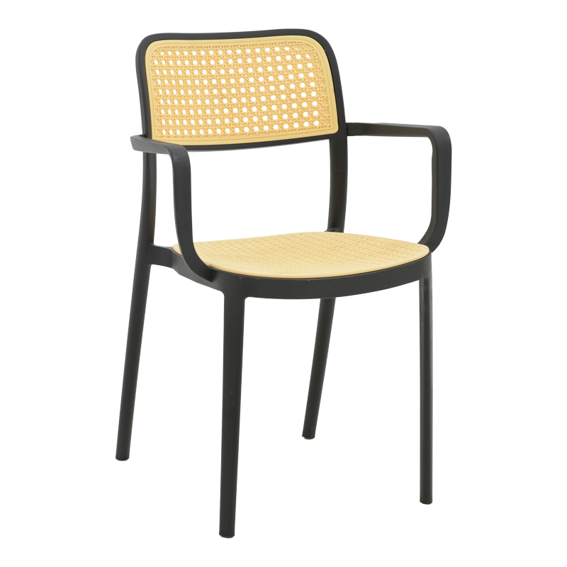 Armchair Westley pakoworld pp natural-black 58x47x81cm Armchair Westley pakoworld pp natural-black 58x47x81cm