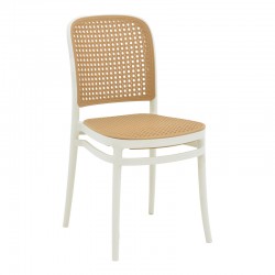 Chair Nereus pakoworld pp natural-white 45x43x84cm Chair Nereus pakoworld pp natural-white 45x43x84cm