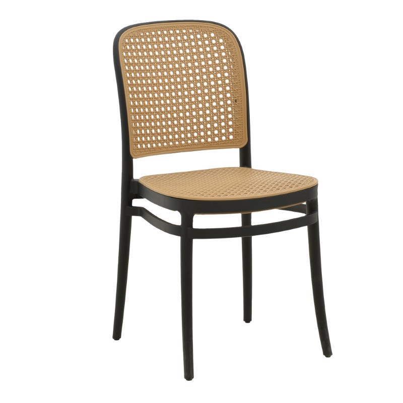 Chair Nereus pakoworld pp natural-black 45x43x84cm