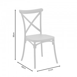 Chair Crossie pakoworld pp white 51x48x90cm Chair Crossie pakoworld pp white 51x48x90cm