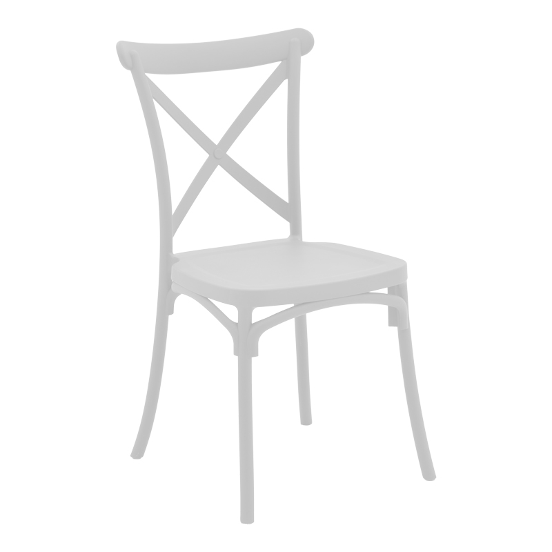 Chair Crossie pakoworld pp white 51x48x90cm