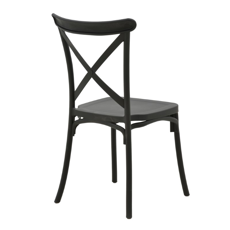Chair Crossie pakoworld pp black 51x48x90cm