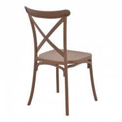 Chair Crossie pakoworld pp mocha 51x48x90cm Chair Crossie pakoworld pp mocha 51x48x90cm