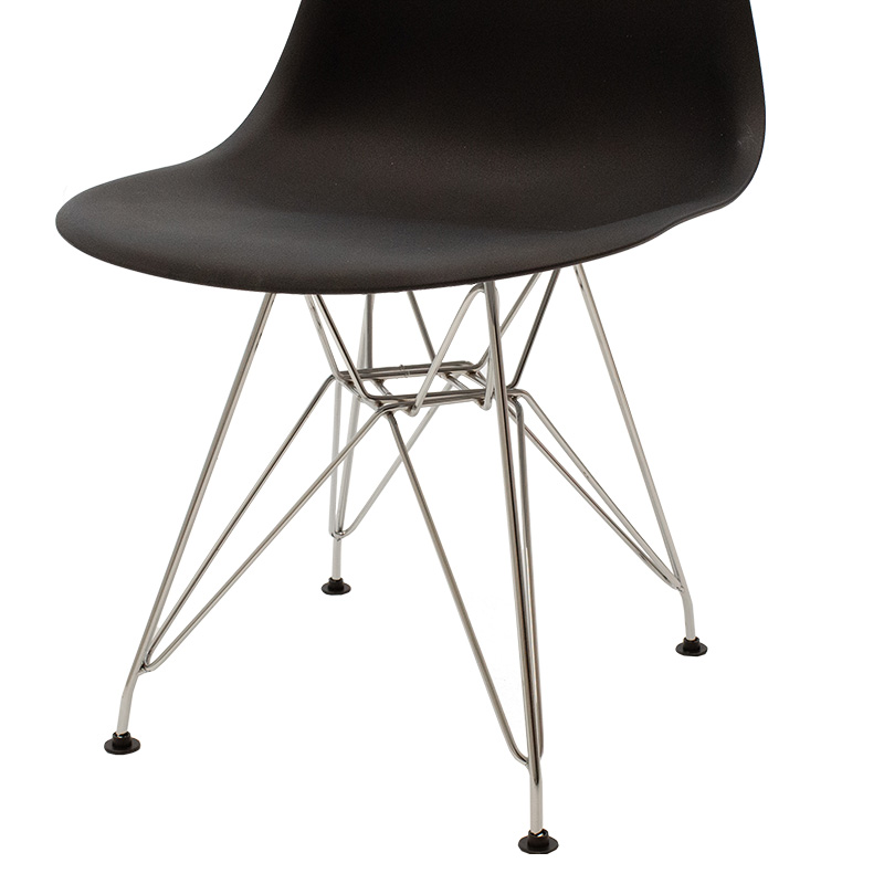 Chair Adelle pakoworld PP black-inox leg 46x55x81cm Chair Adelle pakoworld PP black-inox leg 46x55x81cm