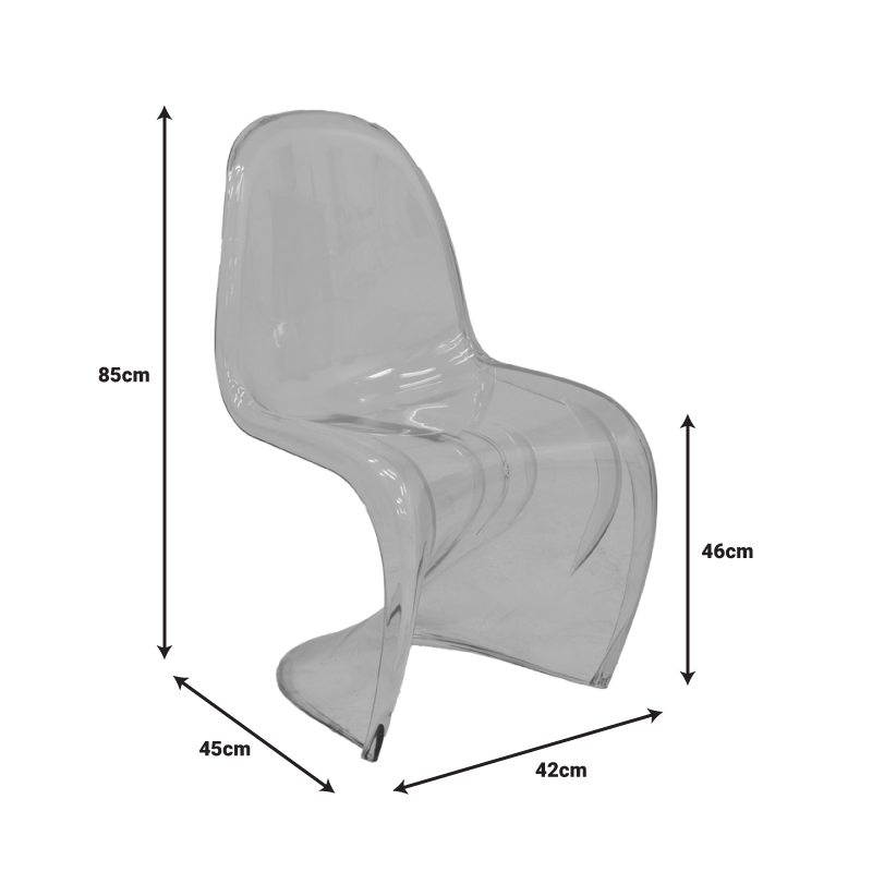 Chair Xyofa pakoworld PC clear 42x45x85cm Chair Xyofa pakoworld PC clear 42x45x85cm