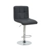 Bar stool Remina pakoworld height adjustable black pu-chrome metal leg 44x44x112cm