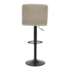 Bar stool Remina pakoworld height adjustable beige velvet-black matt base 44x44x112cm