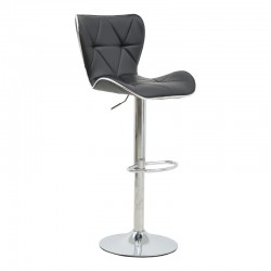 Bar stool Jorine pakoworld height adjustable black pu-chrome base 53x44x114cm Bar stool Jorine pakoworld height adjustable black pu-chrome base 53x44x114cm