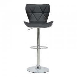 Bar stool Jorine pakoworld height adjustable black pu-chrome base 53x44x114cm Bar stool Jorine pakoworld height adjustable black pu-chrome base 53x44x114cm