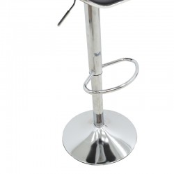 Bar stool Jorine pakoworld height adjustable black pu-chrome base 53x44x114cm Bar stool Jorine pakoworld height adjustable black pu-chrome base 53x44x114cm