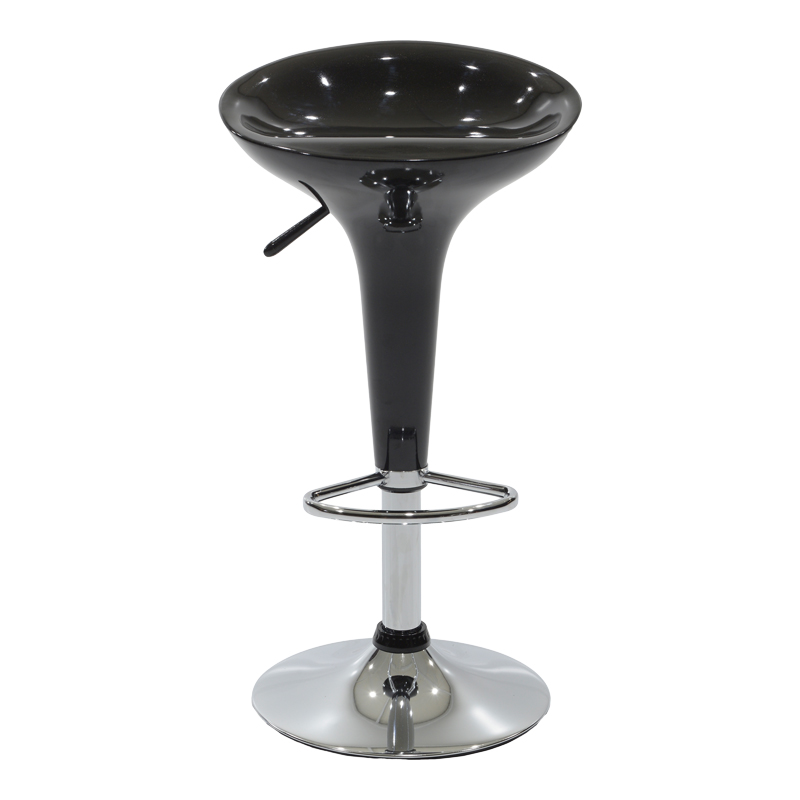 Bar stool Felice pakoworld height adjustable black-chrome base 40x43x84cm Bar stool Felice pakoworld height adjustable black-chrome base 40x43x84cm