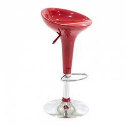 Bar stool Felice pakoworld height adjustable red-chrome base 40x43x84cm Bar stool Felice pakoworld height adjustable red-chrome base 40x43x84cm