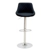 Bar stool Boronez pakoworld height adjustable black pu-chrome base 47x49x112cm