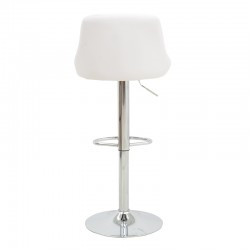 Bar stool Boronez pakoworld height adjustable white pu-chrome base 47x49x112cm Bar stool Boronez pakoworld height adjustable white pu-chrome base 47x49x112cm